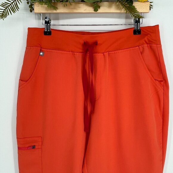 Limited Ed Figs Womens Zamora High Waisted Jogger Scrub Pants Sunset Orange L - Picture 3 of 12